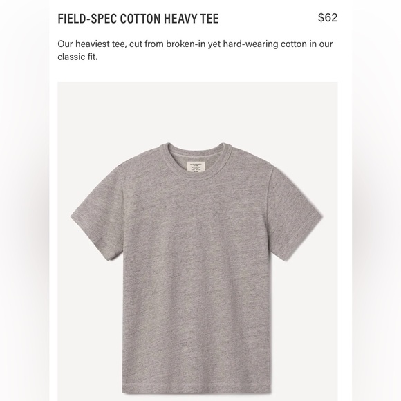 Buck Mason Heather Gray Heavy Tee - Picture 5 of 6